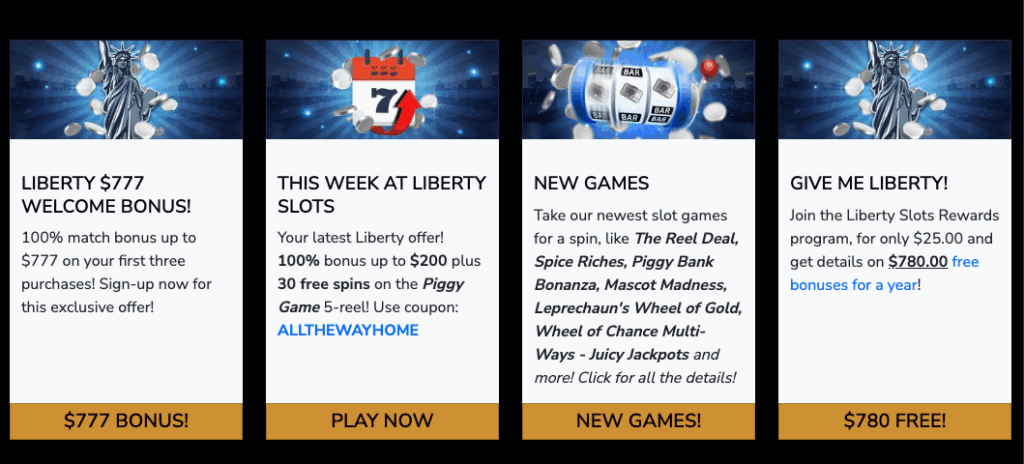 Liberty slots Promo banner desktop